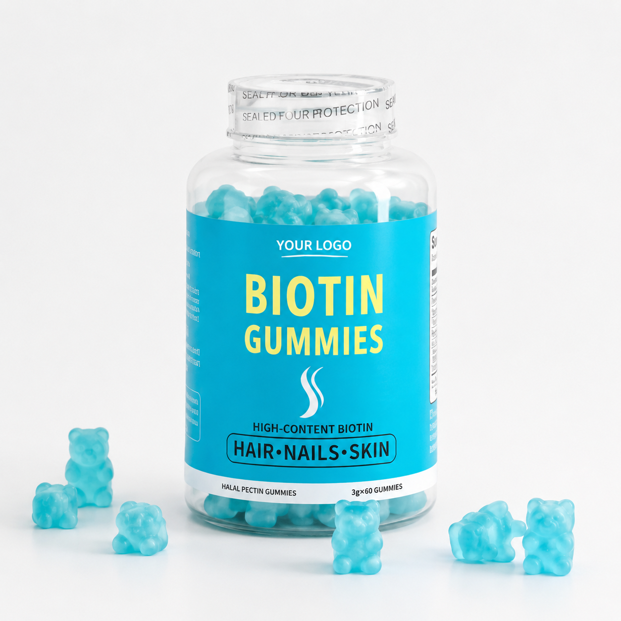 Biotin Gummies 60 Count | Private Label & OEM Hair & Beauty Supplement