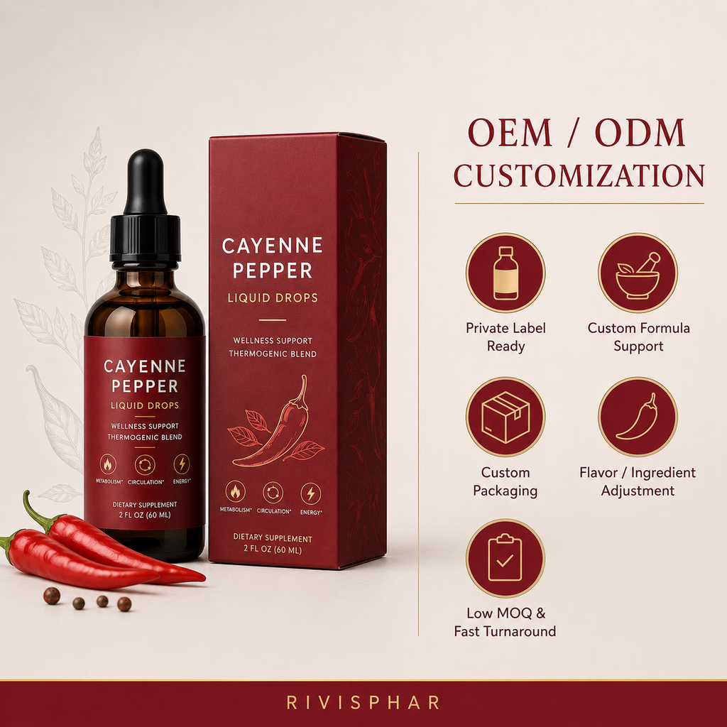 Cayenne Pepper Liquid Drops 60ml | Circulation, Metabolism & Thermogenic Support | Private Label OEM