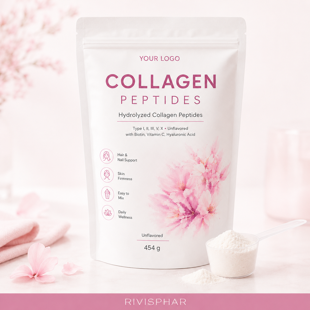 Collagen Powder – Unflavored | Pure Hydrolyzed Peptides for Skin, Hair & Joints | 454g | Private Label OEM