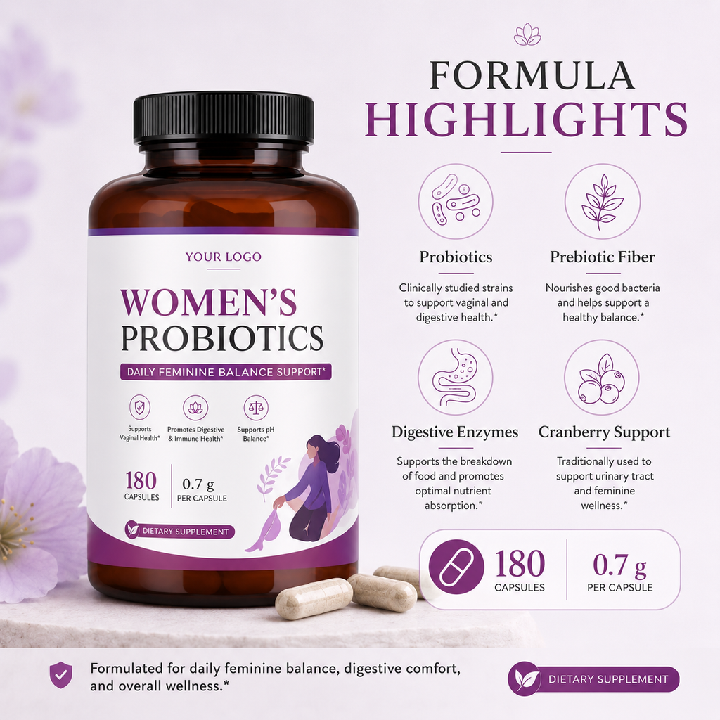 Probiotic Capsules 180ct | High-Potency Gut Health & Immune Support | Private Label OEM