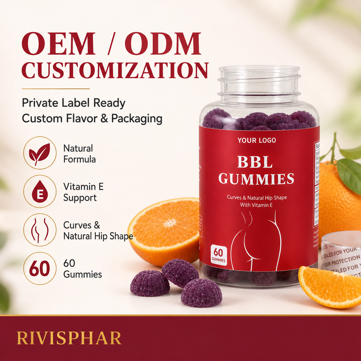 Women's Body Enhancement Gummies 60ct | Feminine Vitality & Natural Contouring | Private Label OEM
