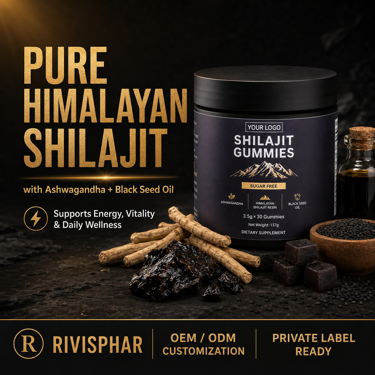 Shilajit Gummies 60 Count | Private Label OEM Supplement