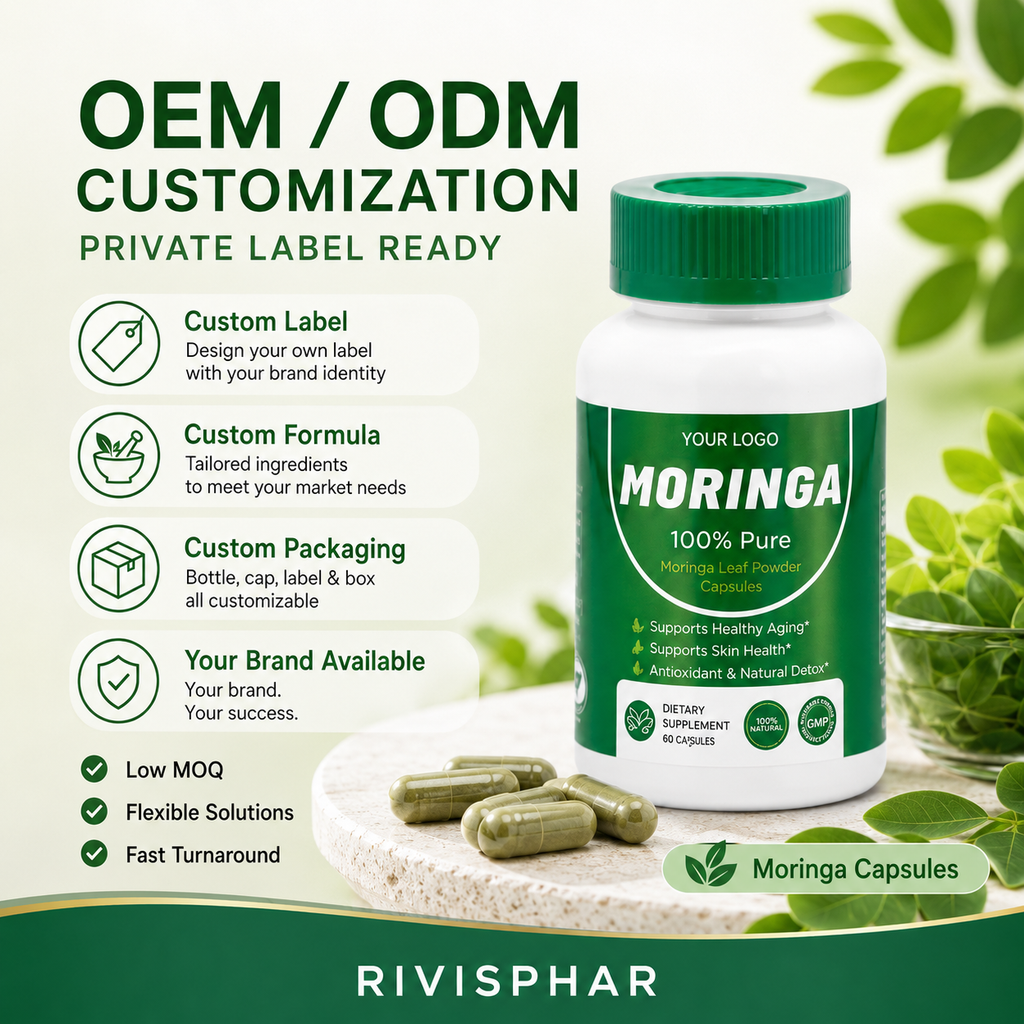 Moringa Capsules 60ct | Plant-Based Superfood Nutrition | Private Label OEM
