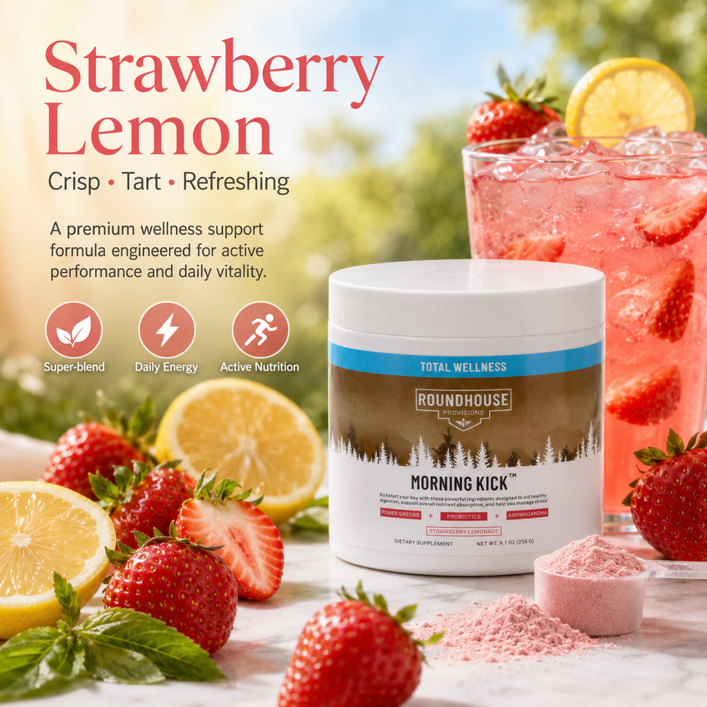 Roundhouse Performance Powder 258g | Strawberry Lemon | Endurance, Hydration & Daily Vitality | Private Label OEM