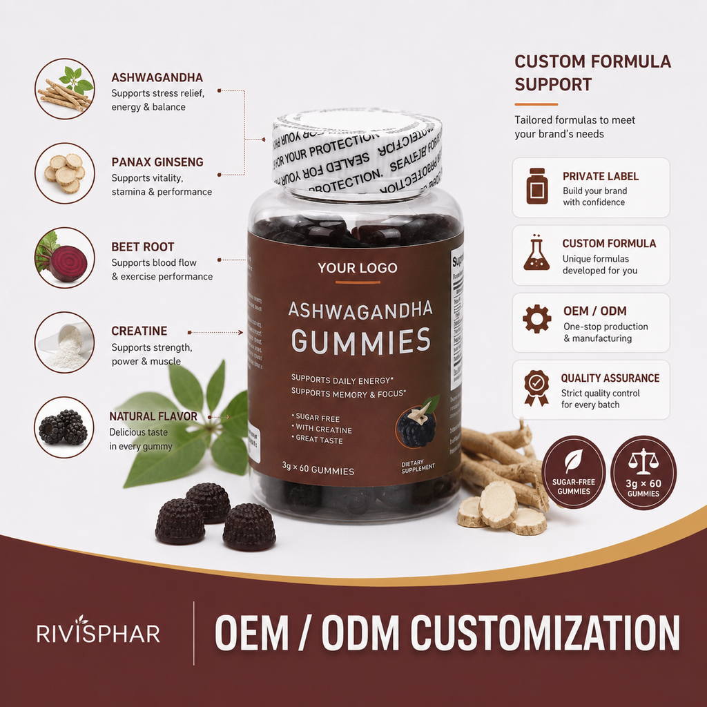 Ashwagandha Gummies 60ct | Stress Relief & Adaptogenic Calm Energy | Private Label OEM