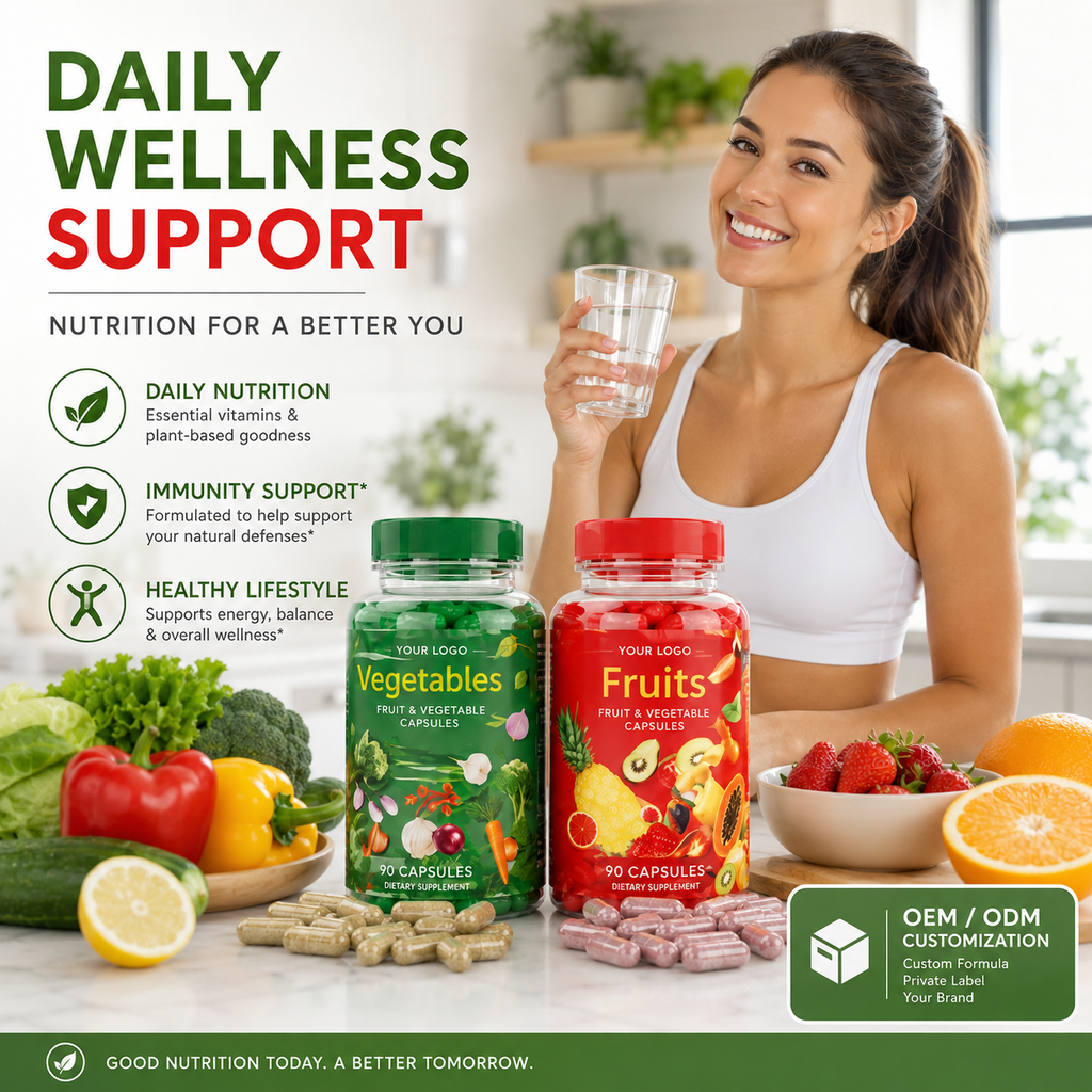 Fruit & Vegetable Capsules 90ct | Whole-Food Phytonutrients & Daily Antioxidant Support | Private Label OEM
