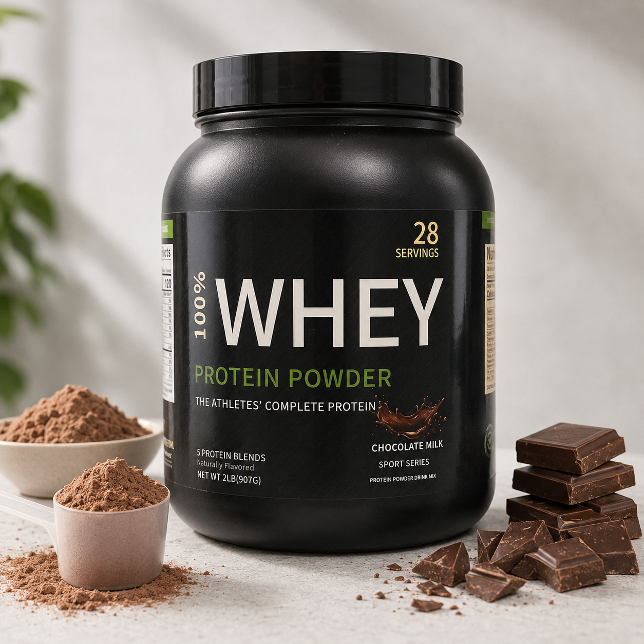 Whey Protein Powder 907g – Chocolate | Muscle Growth, BCAA & Post-Workout Recovery | Private Label OEM