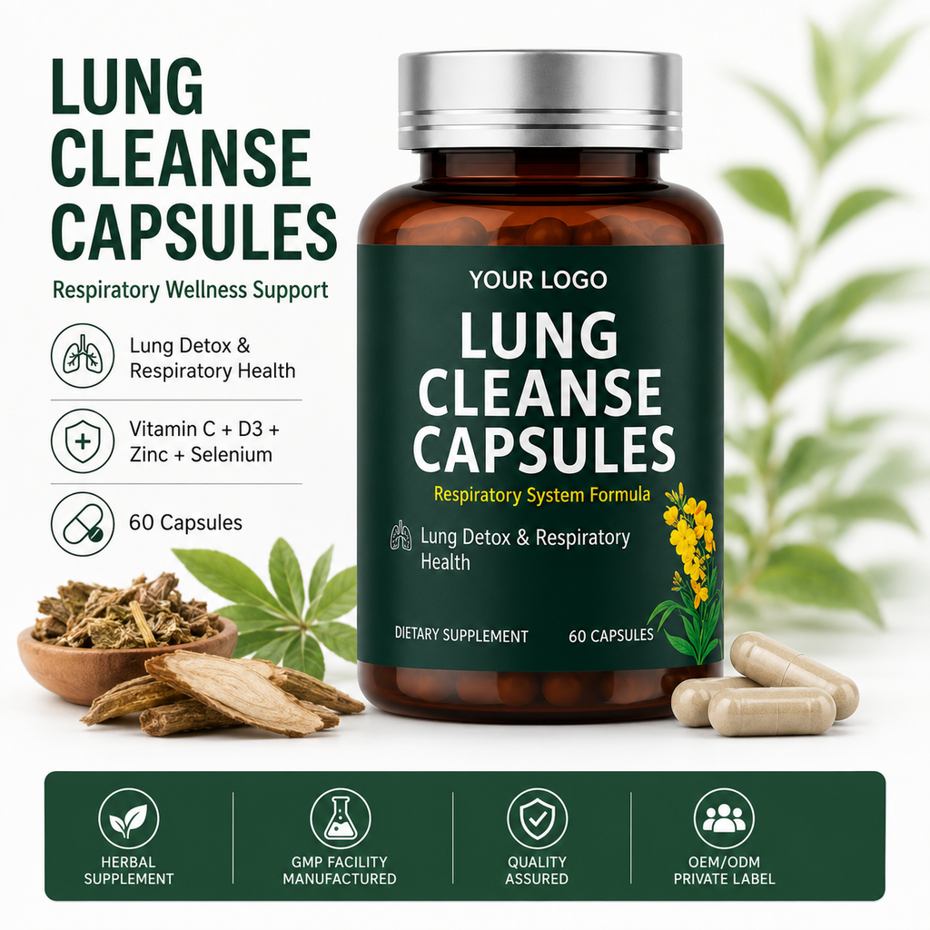 Lung Support Capsules 60ct | Respiratory Health & Clear Airway Formula | Private Label OEM