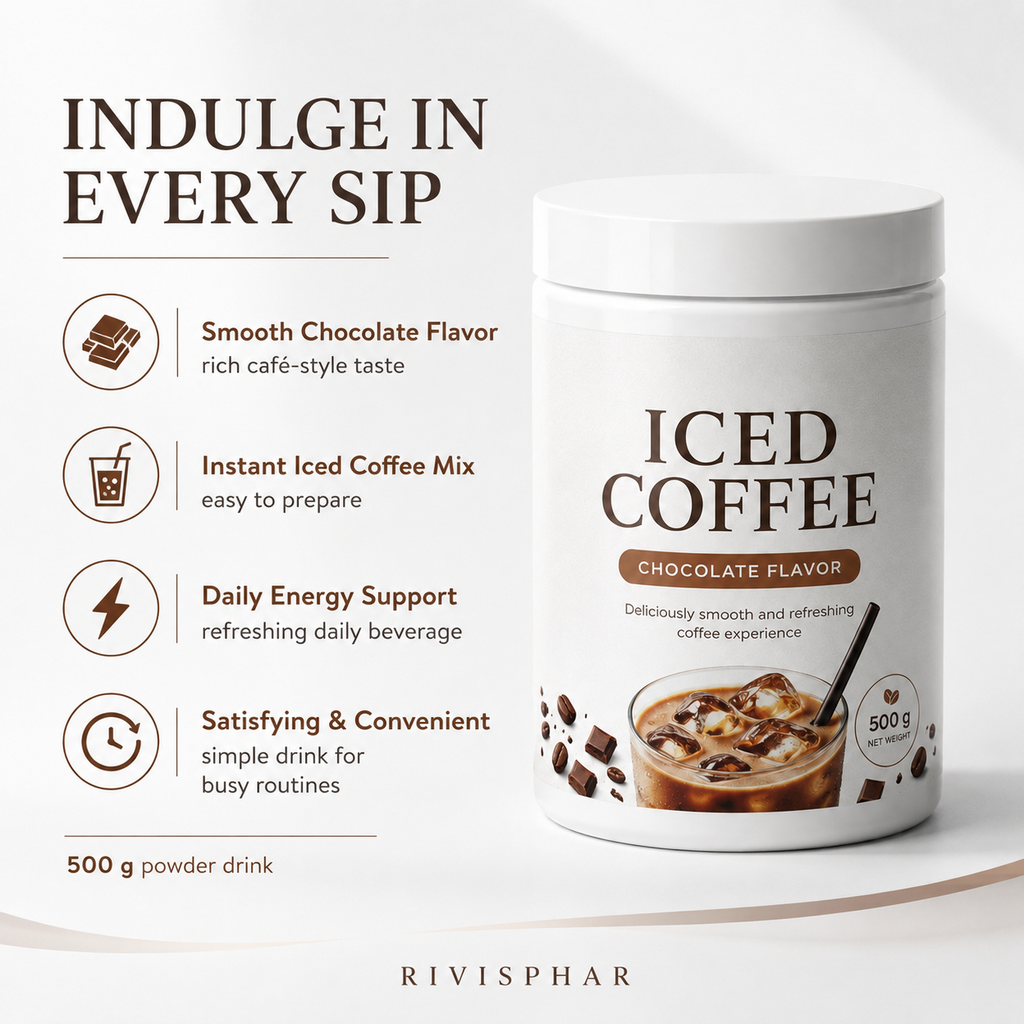 Iced Coffee Powder 500g – Chocolate | Instant Cold-Brew Energy & Mental Focus | Private Label OEM
