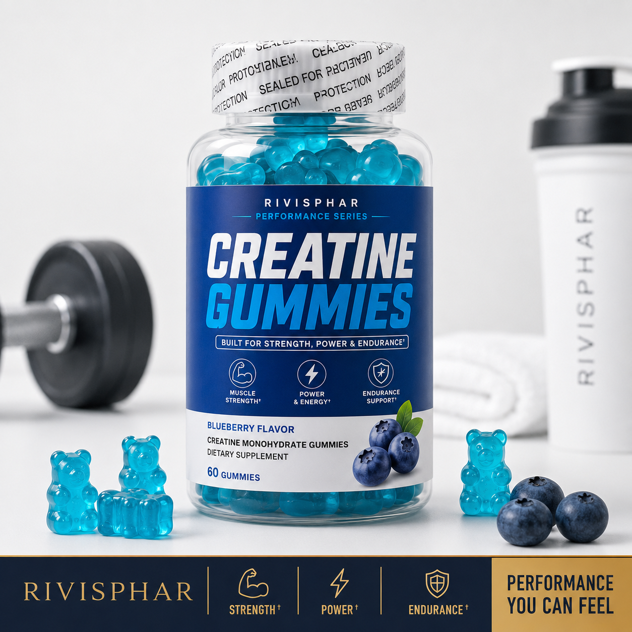 Creatine Gummies 60 Count | Private Label & OEM Sports Supplement