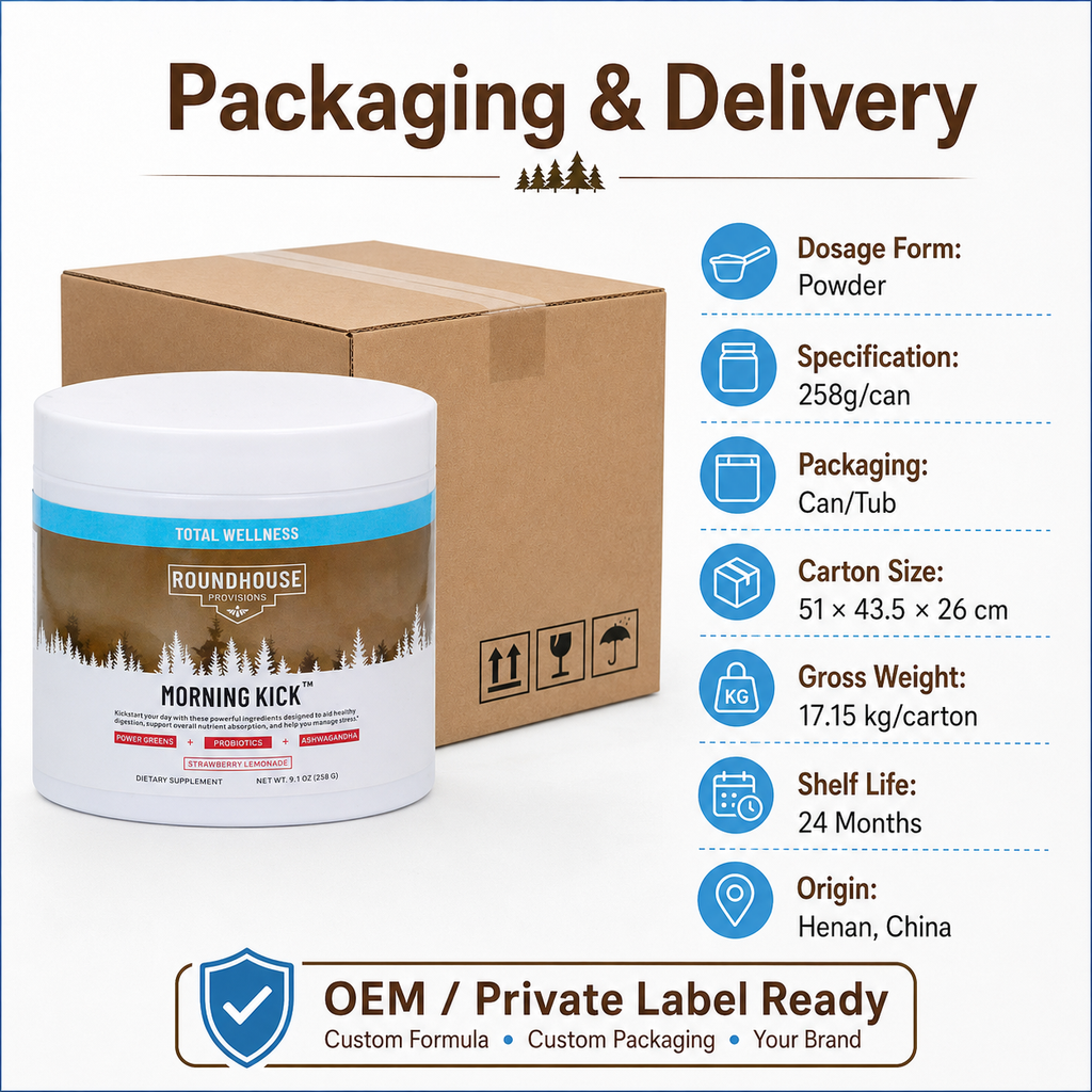 Roundhouse Performance Powder 258g | Strawberry Lemon | Endurance, Hydration & Daily Vitality | Private Label OEM
