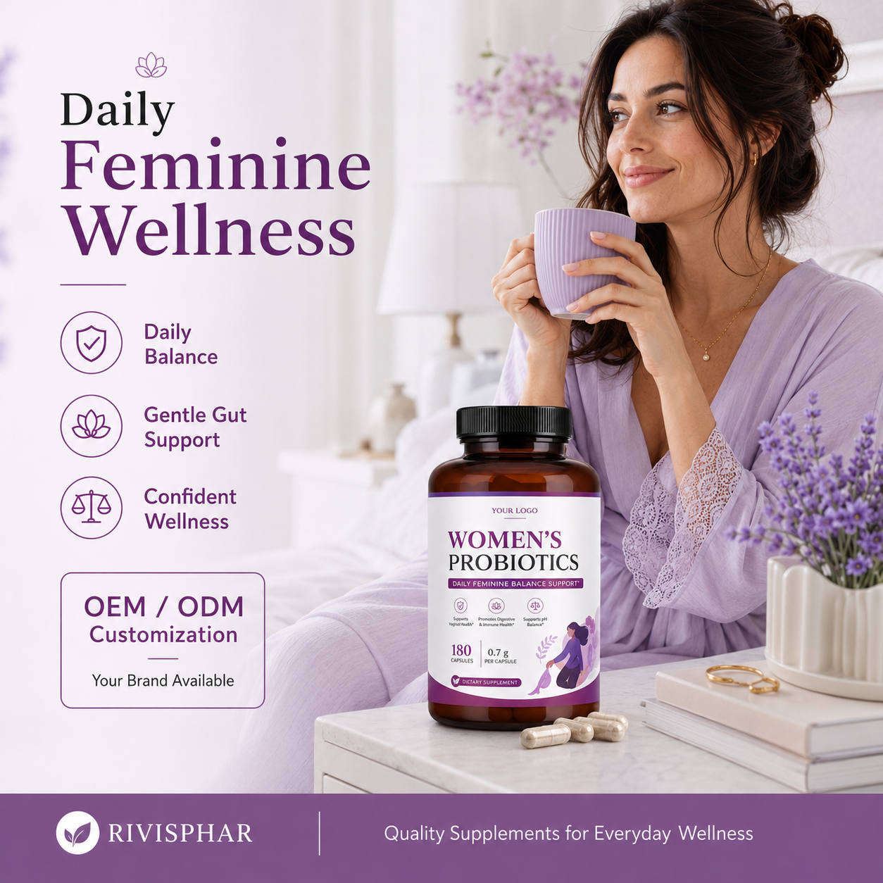 Probiotic Capsules 180ct | High-Potency Gut Health & Immune Support | Private Label OEM