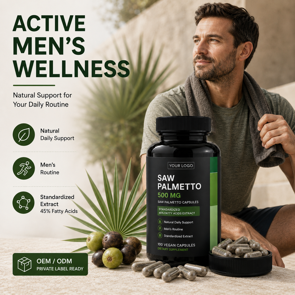 Saw Palmetto Capsules 100ct | Prostate Health & Men's Urinary Wellness | Private Label OEM