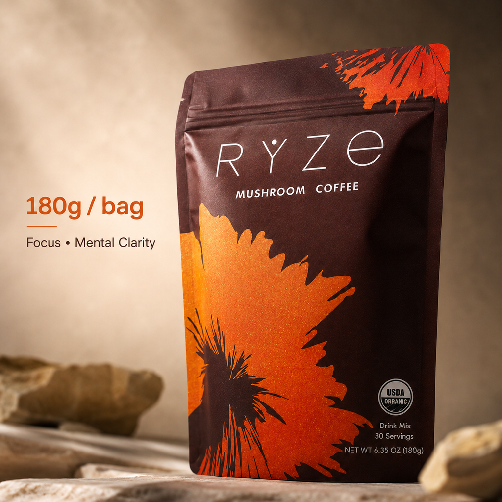 Mushroom Coffee Powder 180g | Lion's Mane & Reishi Nootropic Blend | Jitter-Free Focus | Private Label OEM