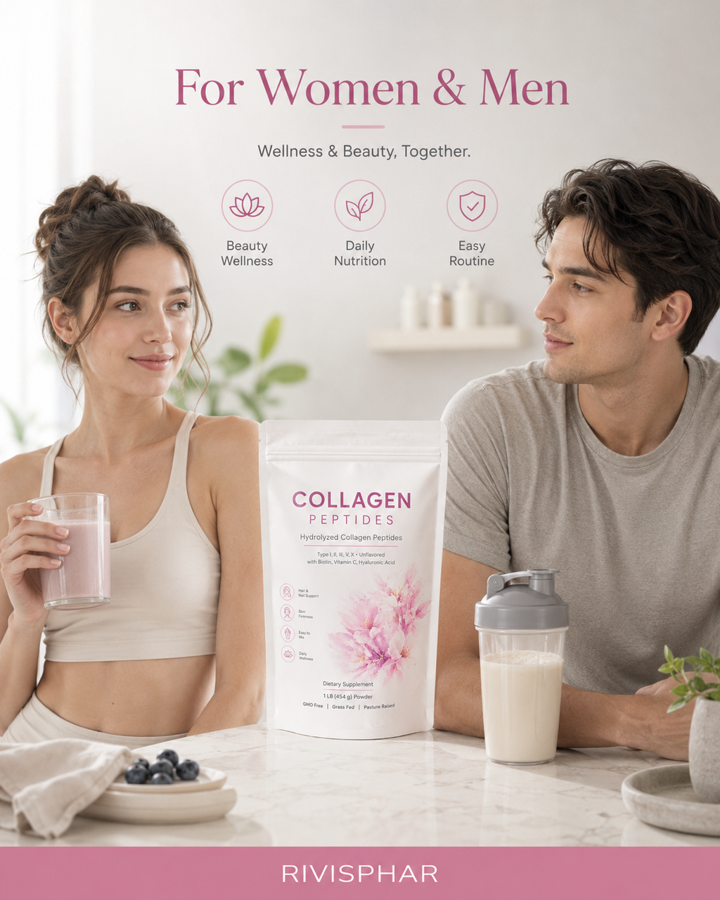 Collagen Powder – Unflavored | Pure Hydrolyzed Peptides for Skin, Hair & Joints | 454g | Private Label OEM