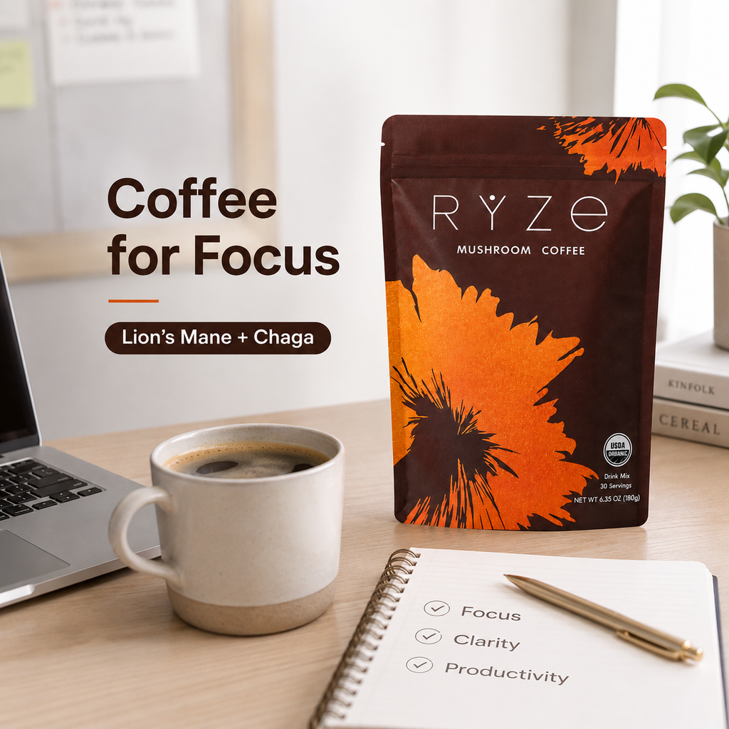 Mushroom Coffee Powder 180g | Lion's Mane & Reishi Nootropic Blend | Jitter-Free Focus | Private Label OEM