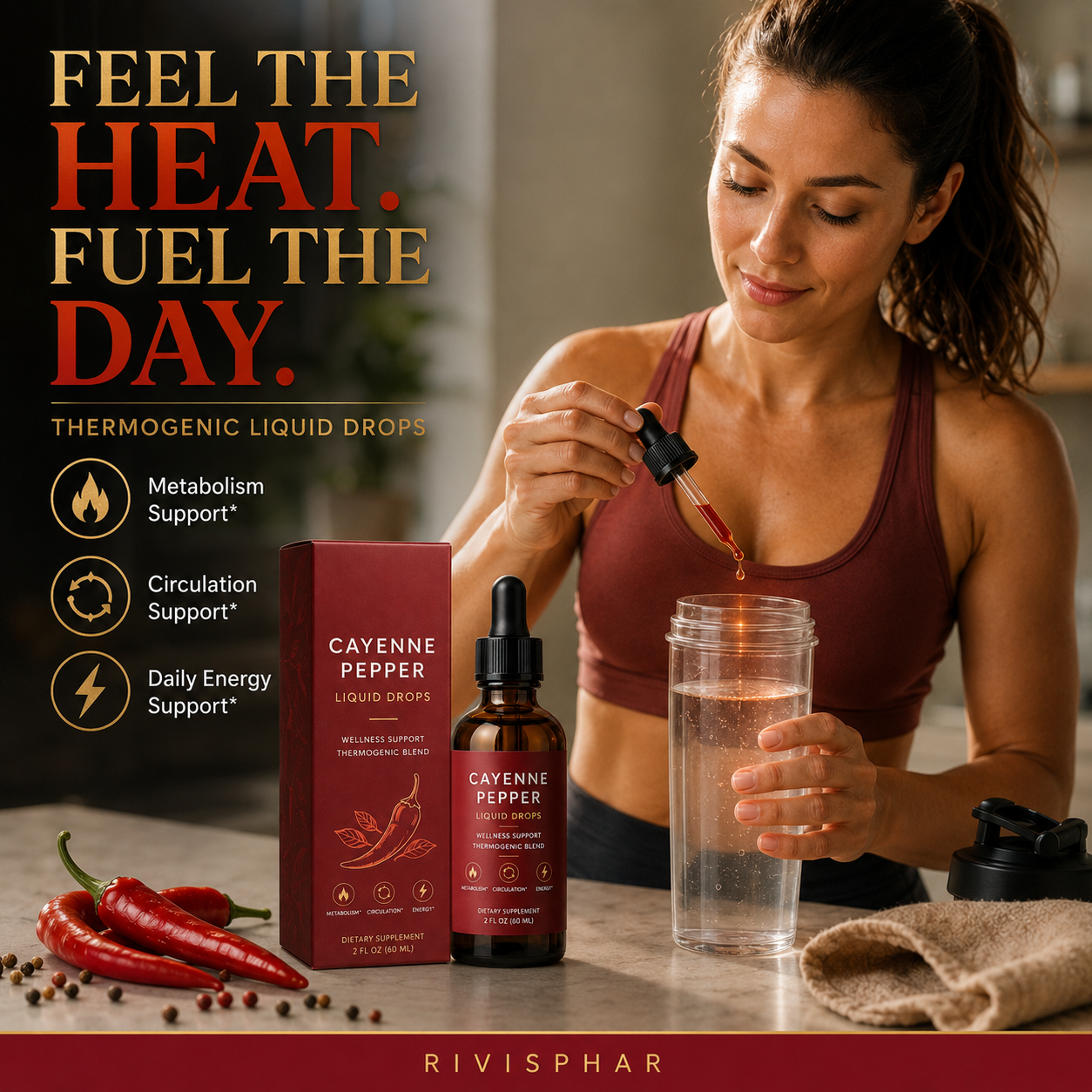 Cayenne Pepper Liquid Drops 60ml | Circulation, Metabolism & Thermogenic Support | Private Label OEM
