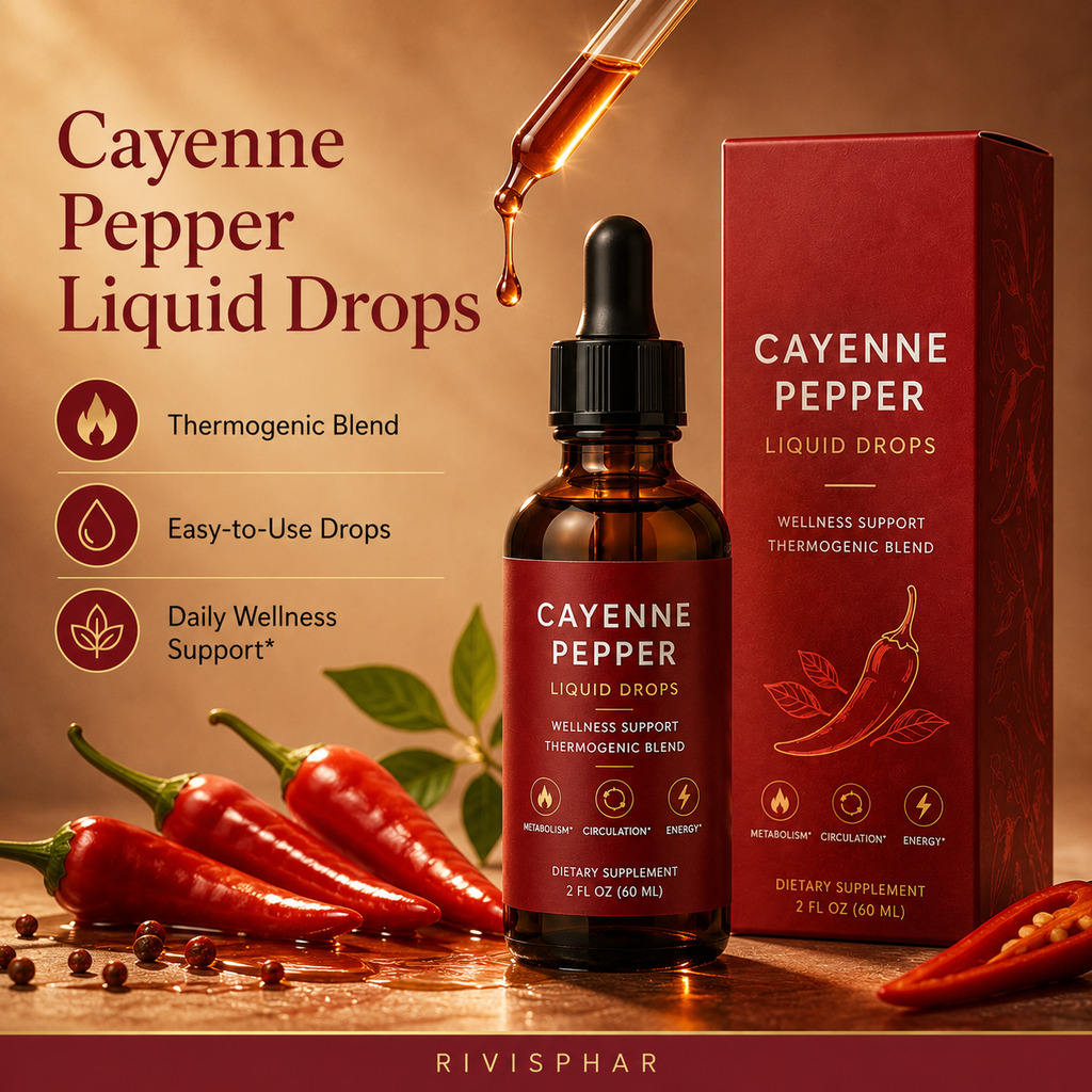 Cayenne Pepper Liquid Drops 60ml | Circulation, Metabolism & Thermogenic Support | Private Label OEM
