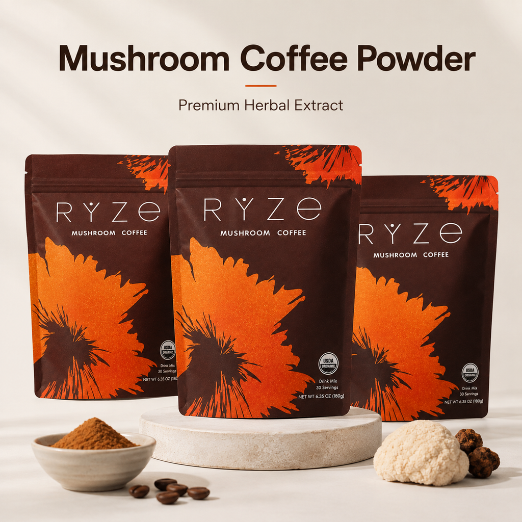 Mushroom Coffee Powder 180g | Lion's Mane & Reishi Nootropic Blend | Jitter-Free Focus | Private Label OEM