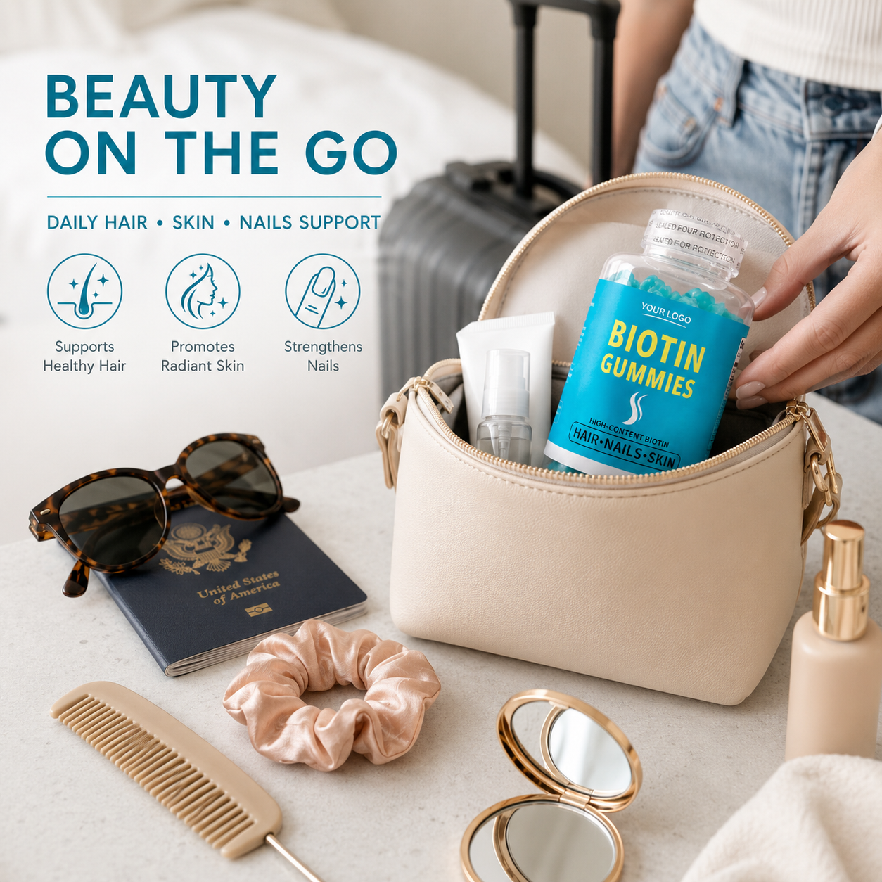 Biotin Gummies 60 Count | Private Label & OEM Hair & Beauty Supplement