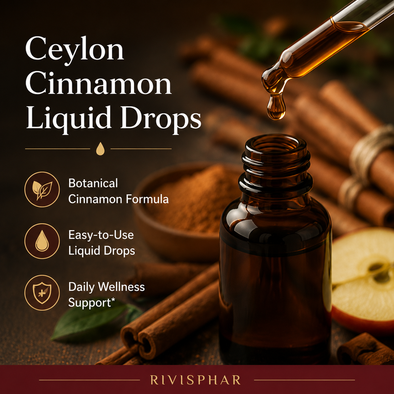 Ceylon Cinnamon Liquid Drops 60ml | Blood Sugar Balance & Metabolic Support | Private Label OEM