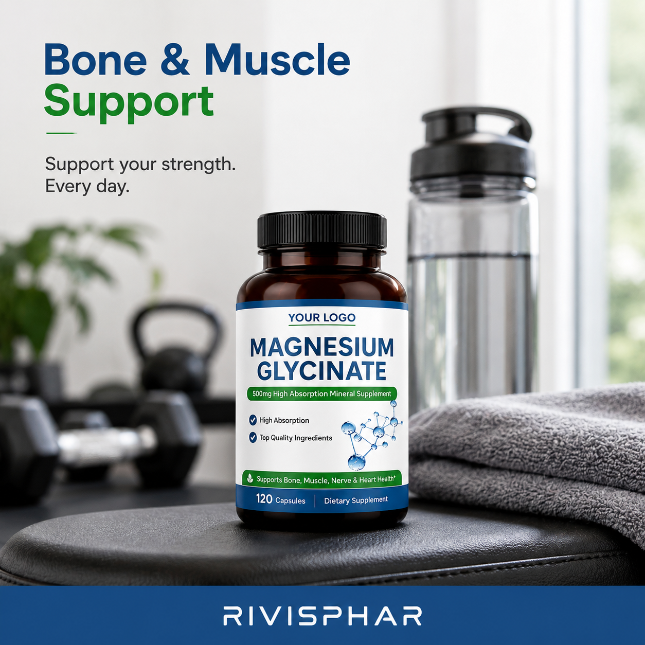 Magnesium Capsules 90ct | Muscle Recovery, Sleep & Nervous System Support | Private Label OEM