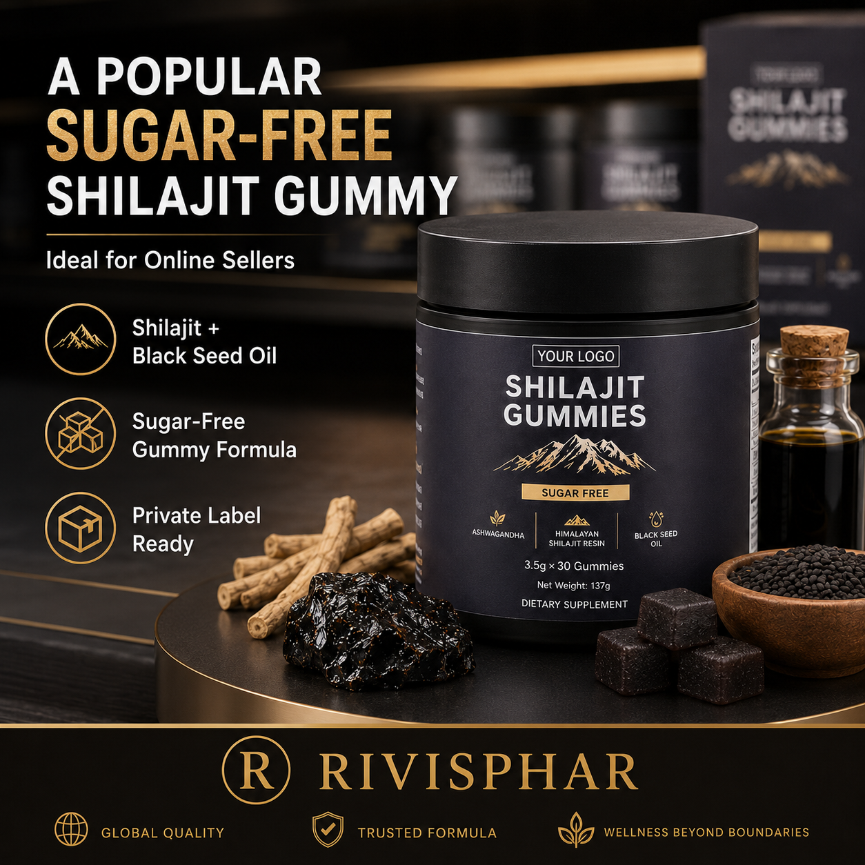 Shilajit Gummies 60 Count | Private Label OEM Supplement