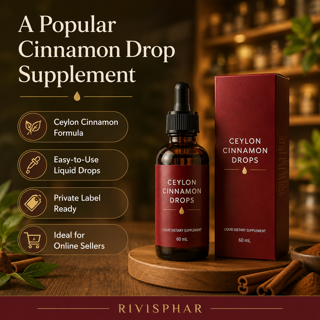 Ceylon Cinnamon Liquid Drops 60ml | Blood Sugar Balance & Metabolic Support | Private Label OEM