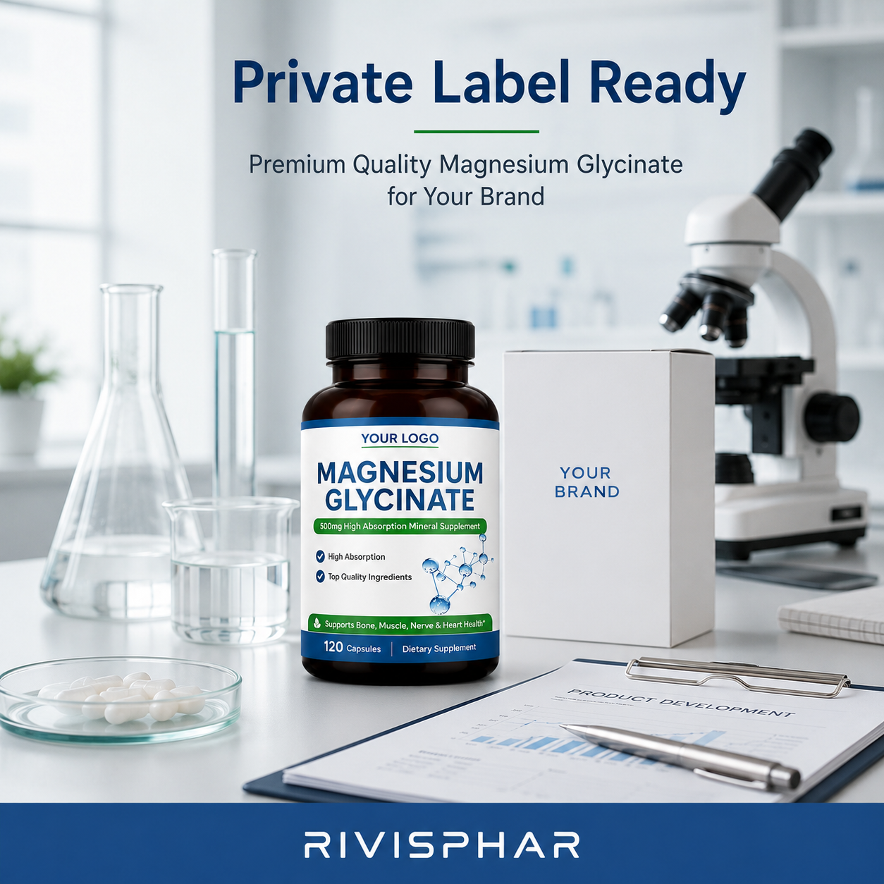 Magnesium Capsules 90ct | Muscle Recovery, Sleep & Nervous System Support | Private Label OEM