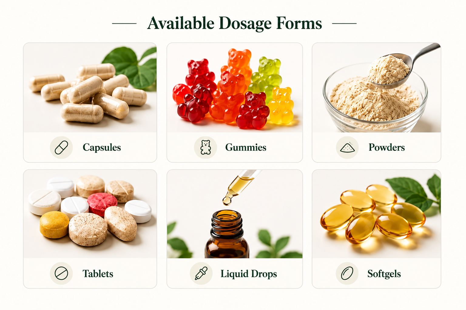 OEM and ODM supplement dosage forms overview