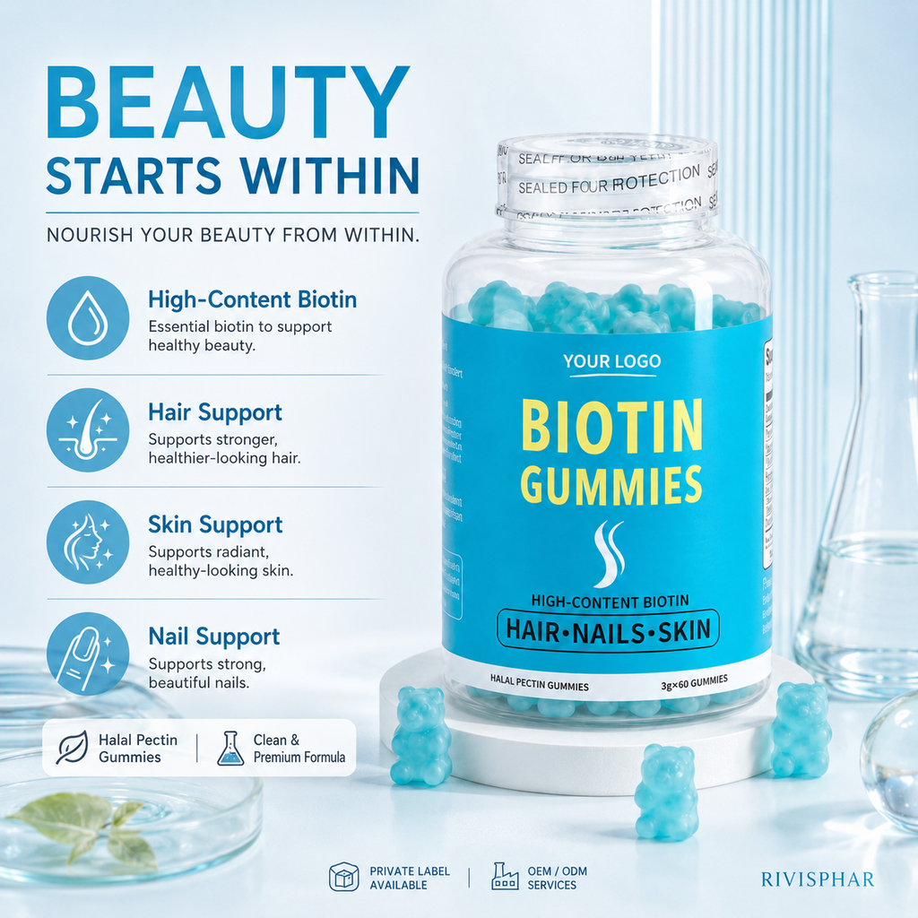 Biotin Gummies 60 Count | Private Label & OEM Hair & Beauty Supplement