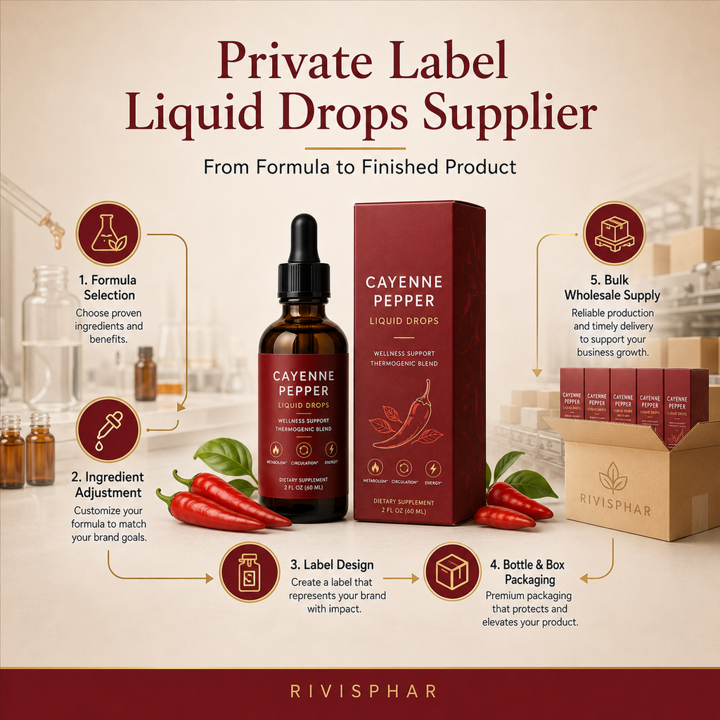 Cayenne Pepper Liquid Drops 60ml | Circulation, Metabolism & Thermogenic Support | Private Label OEM