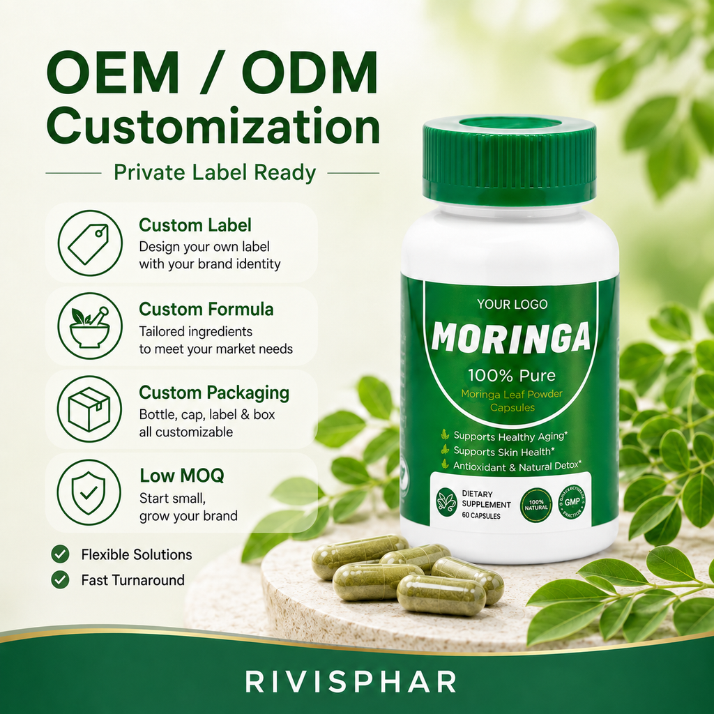 Moringa Capsules 60ct | Plant-Based Superfood Nutrition | Private Label OEM