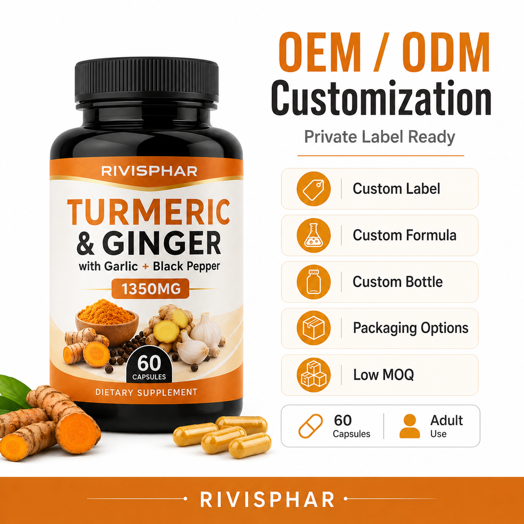 Turmeric Capsules 60ct | Curcumin Joint Support & Anti-Inflammatory | Private Label OEM