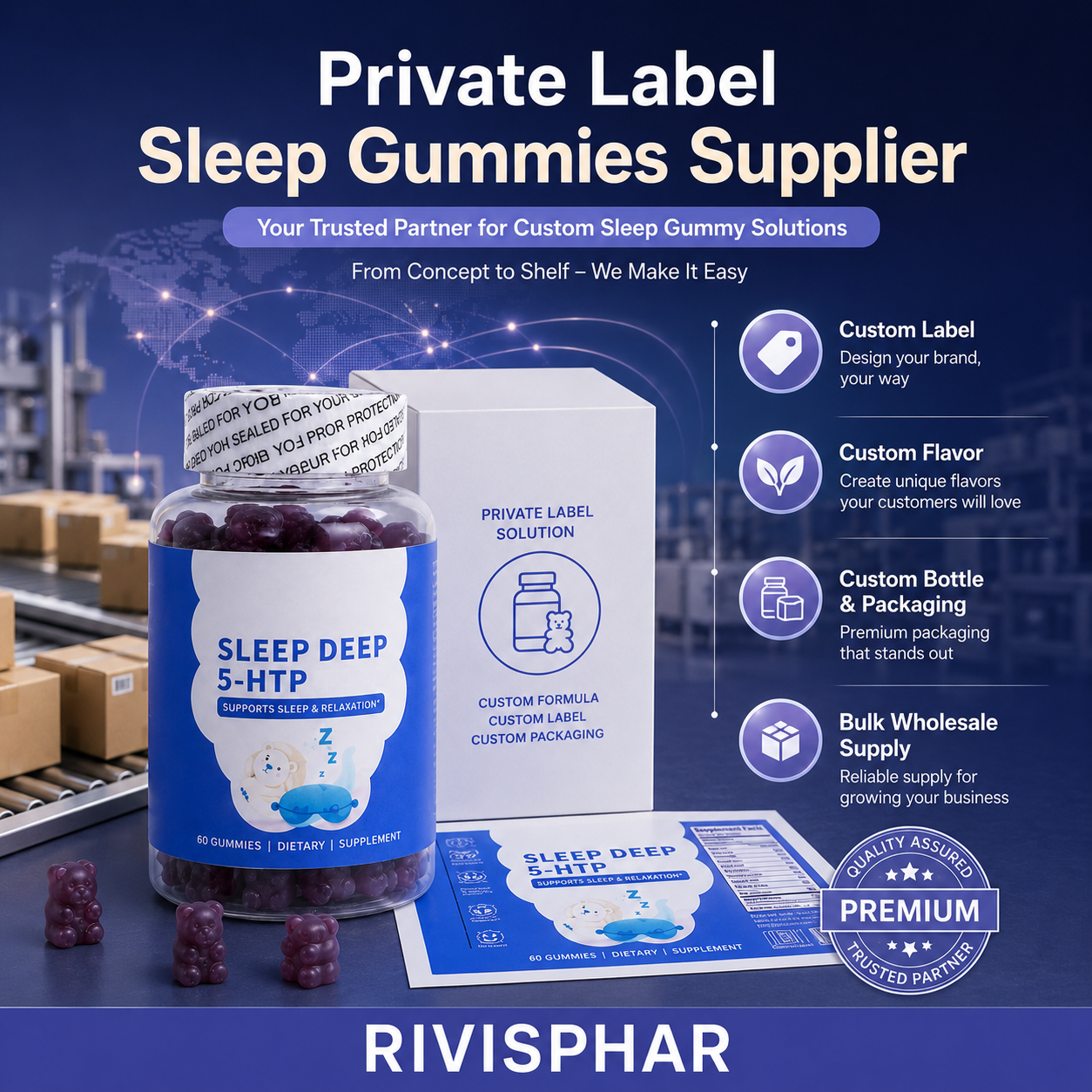 Melatonin Gummies 60 Count | Private Label & OEM Sleep Supplement