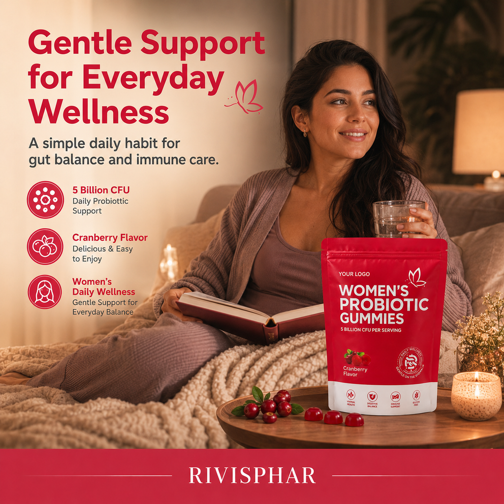 Probiotic Gummies 60ct | Gut Health & Immune Support | Eco-Friendly Pouch | Private Label OEM