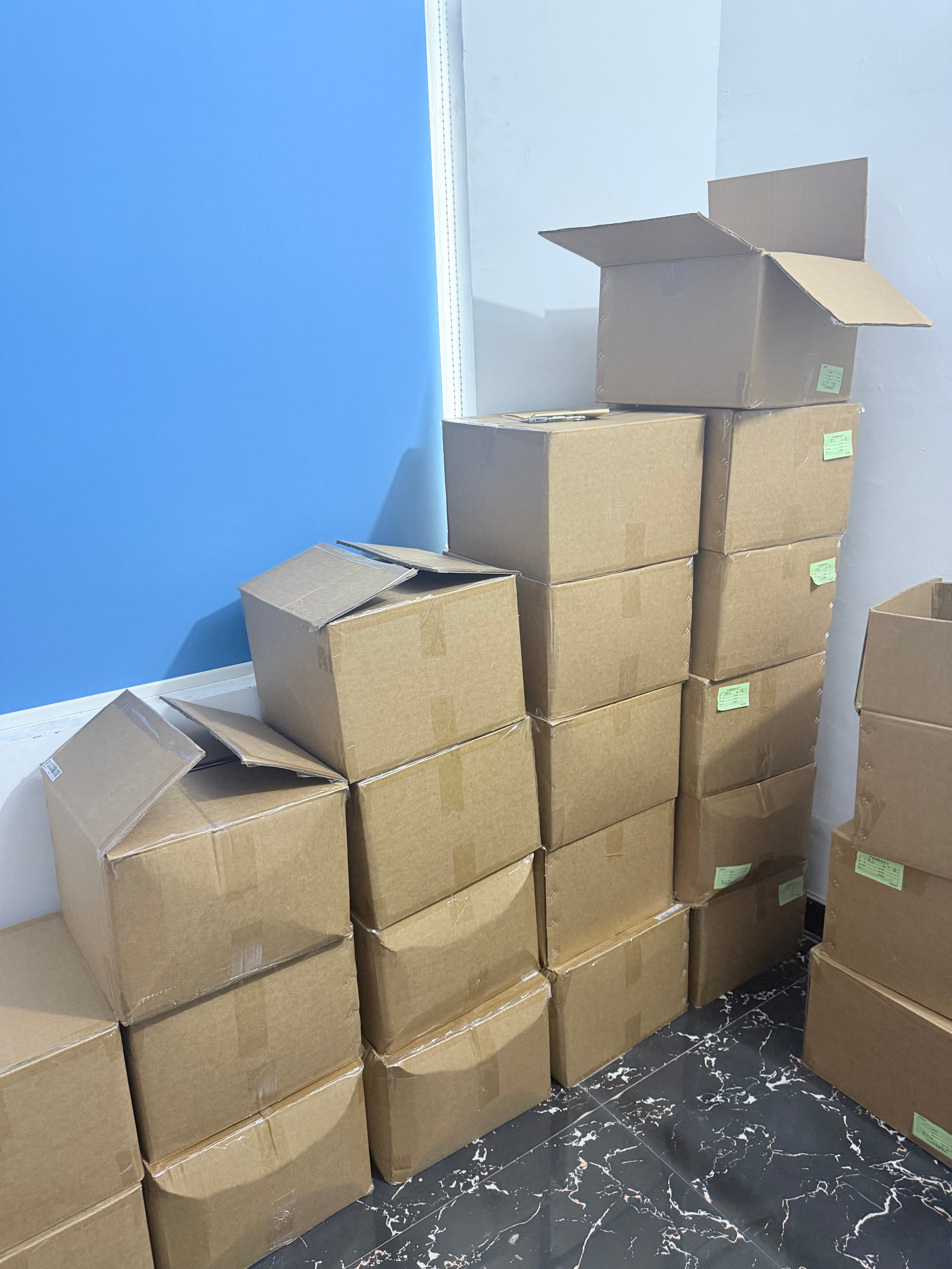 Finished supplement packaging ready for delivery