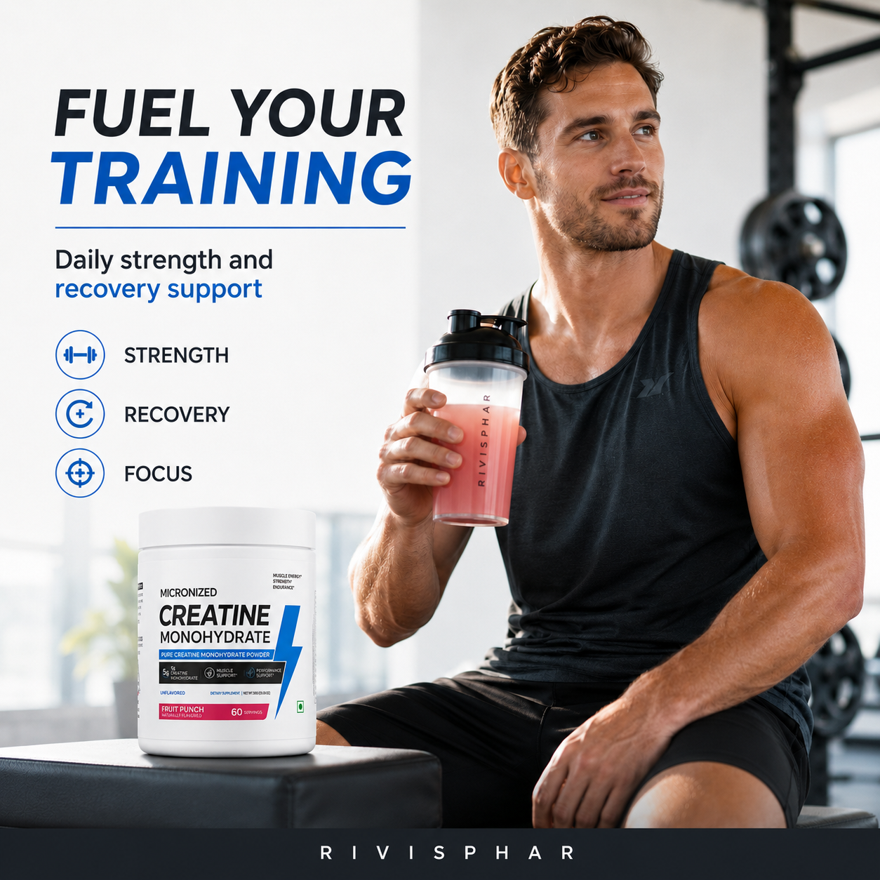 Creatine Monohydrate Powder 122g | Pure Micronized | Strength, Power & ATP Performance | Private Label OEM